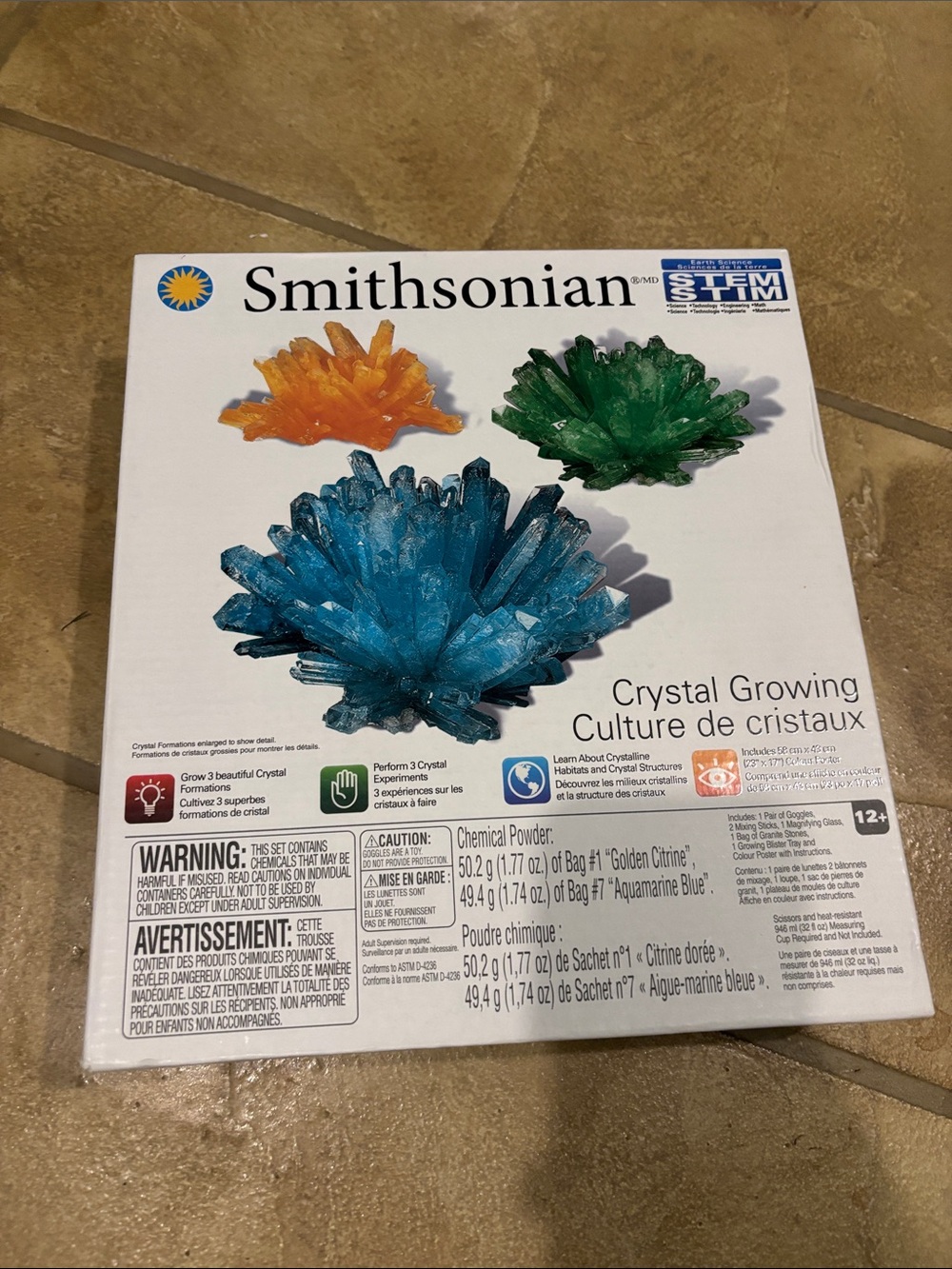 Smithsonian Crystal Growing Kit — Blue, Green & Orange
